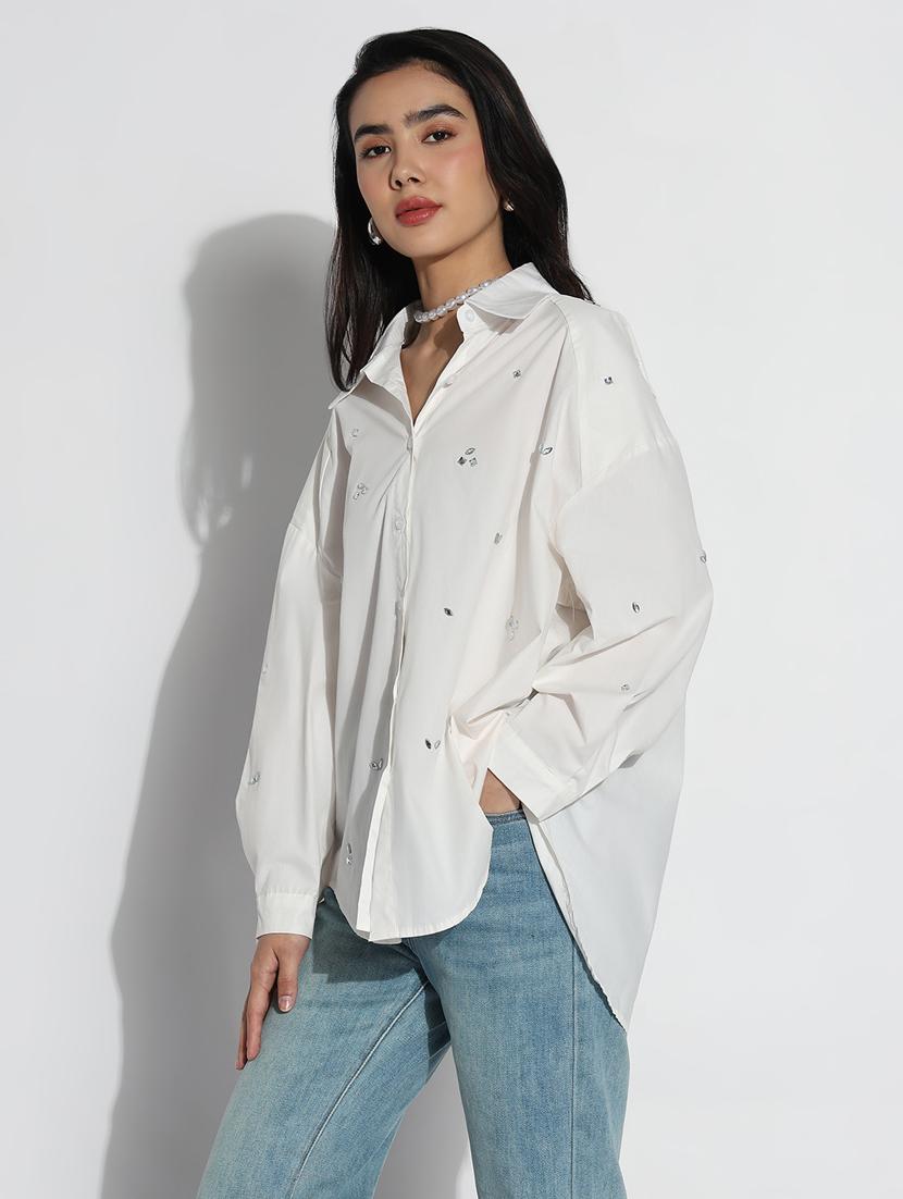 white cotton regular shirt - 21843106 - Standard Image - 2