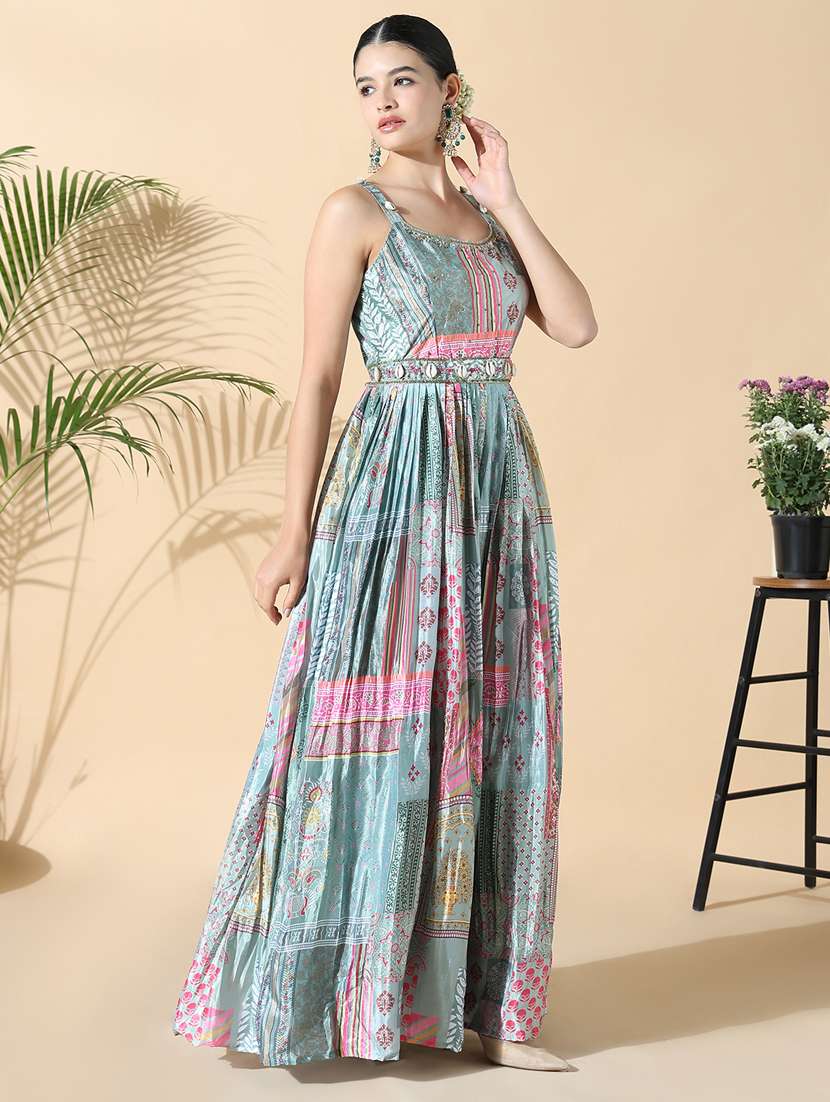 women printed sleeveless kurta pant with dupatta set - 21843142 - Standard Image - 2