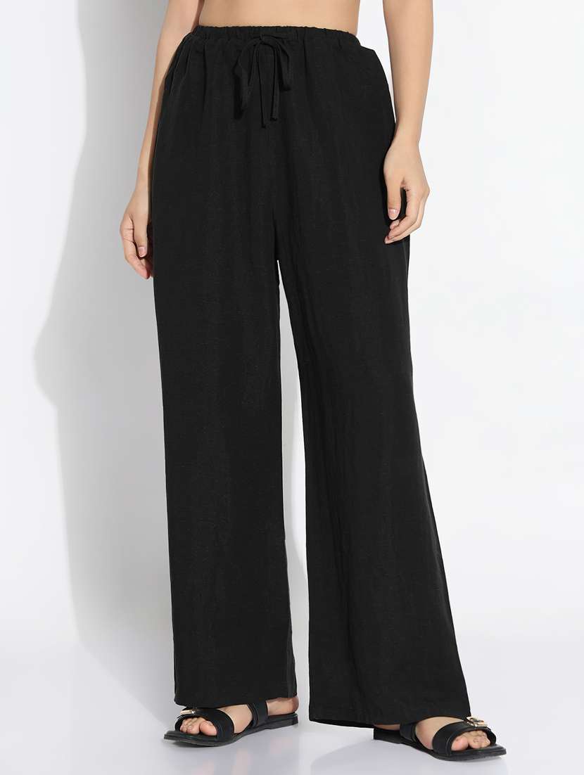 black cotton trousers