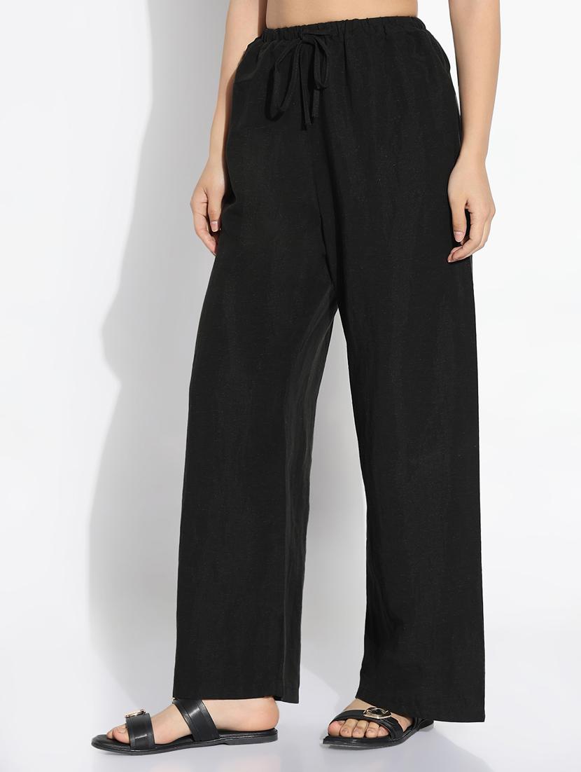 black cotton trousers - 21843147 - Standard Image - 2