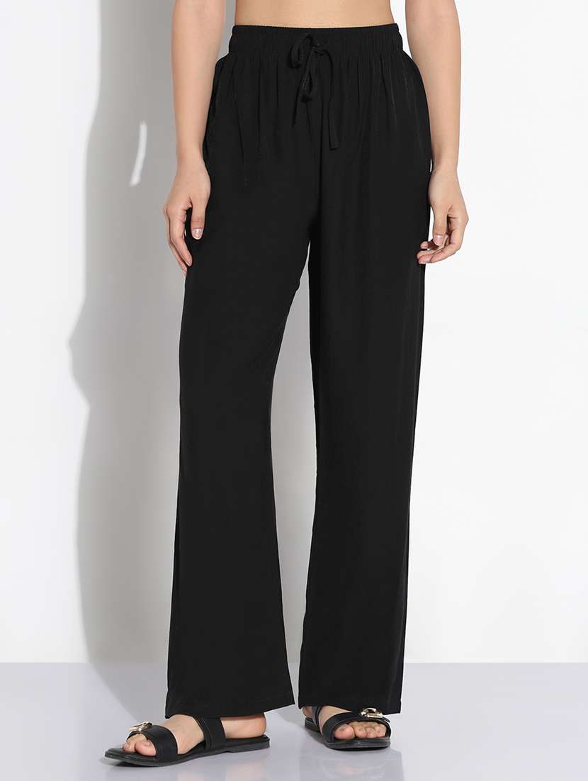 black cotton trousers - 21843148 -  Zoom Image - 0
