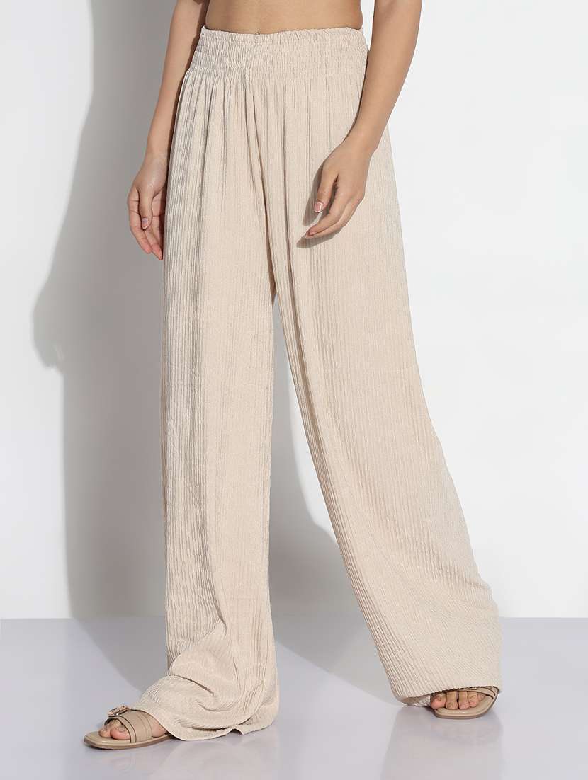 women solid high rise straight trouser - 21843149 -  Standard Image - 2