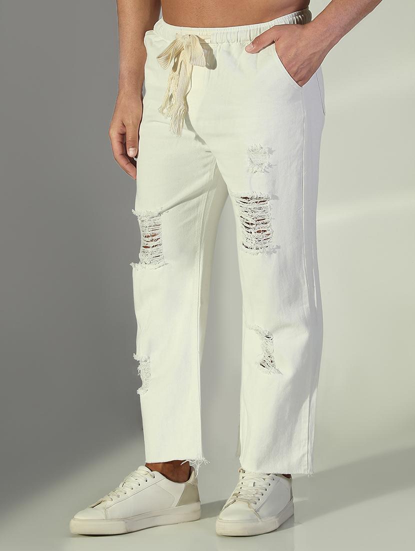 men white distress mid rise ankle length jean - 21843166 - Standard Image - 2