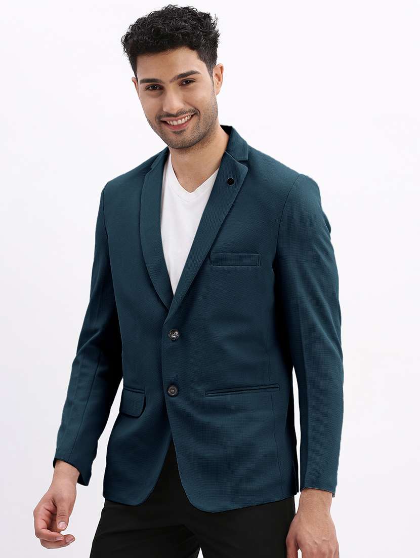 men lapel collar single breasted casual blazer - 21843176 -  Standard Image - 2