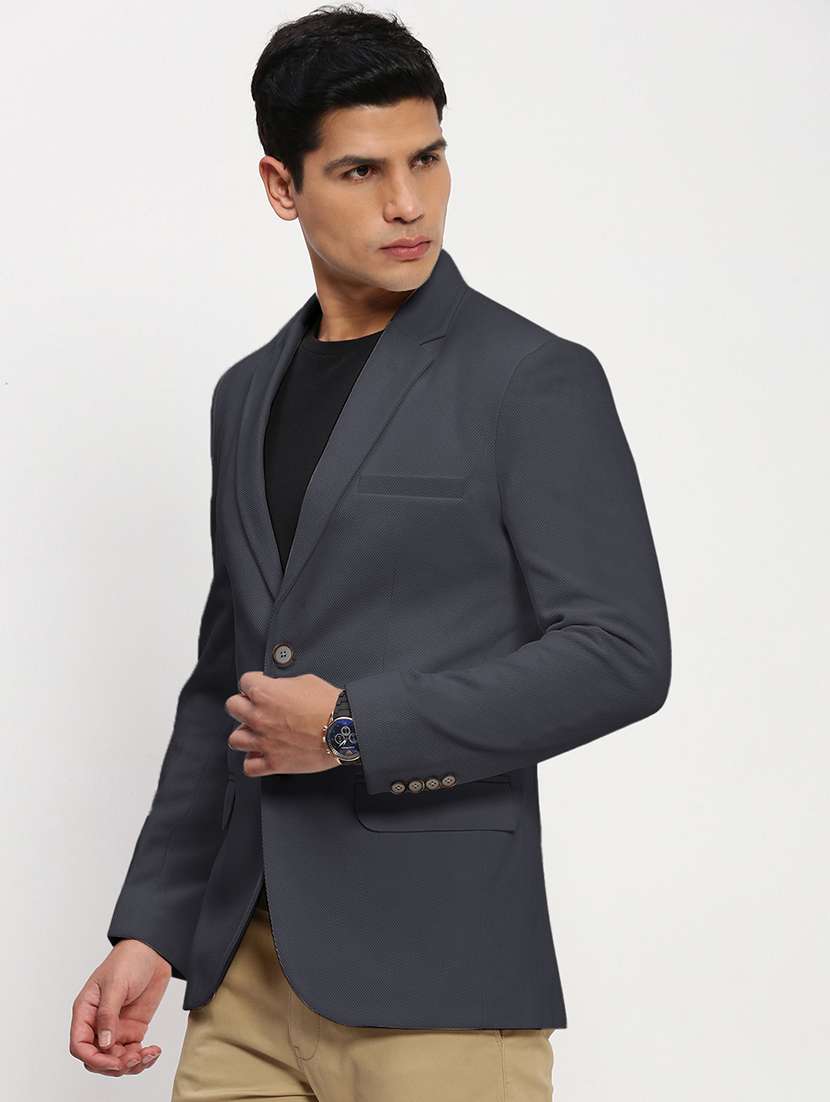 men lapel collar single breasted casual blazer - 21843178 -  Standard Image - 2