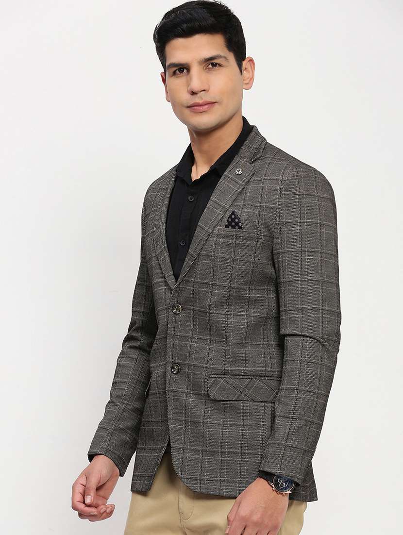 men lapel collar single breasted casual blazer - 21843184 - Standard Image - 2
