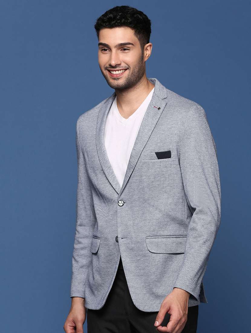men lapel collar single breasted casual blazer - 21843186 -  Standard Image - 2