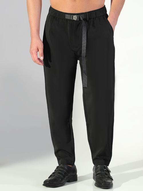 men solid low rise flat front casual trouser - 21843206 -  Standard Image - 0