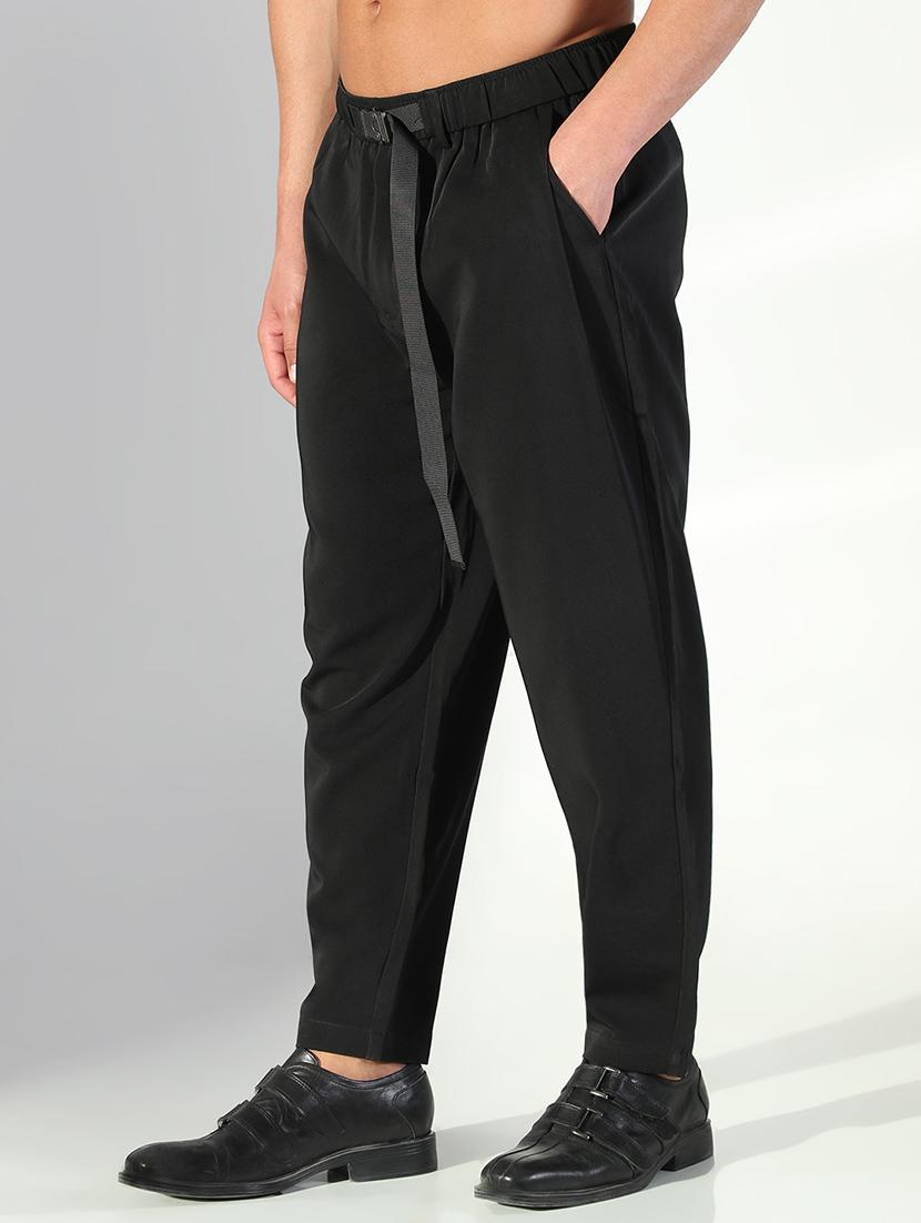 men solid low rise flat front casual trouser - 21843206 - Standard Image - 2