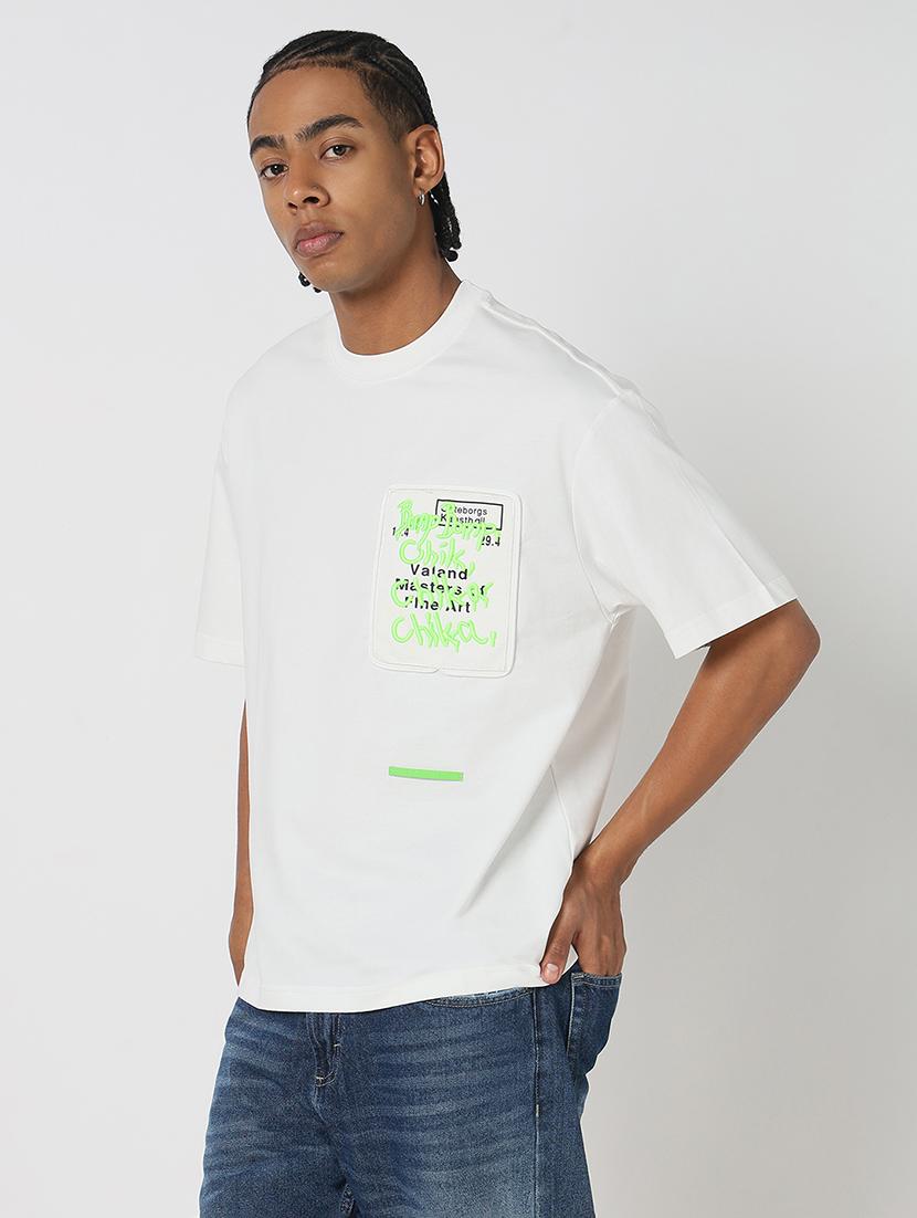 men placement print round neck oversized t-shirt - 21843256 - Standard Image - 2