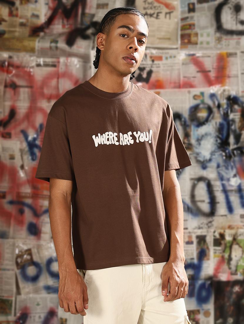 men front & back print round neck regular fit t-shirt - 21843260 - Standard Image - 2