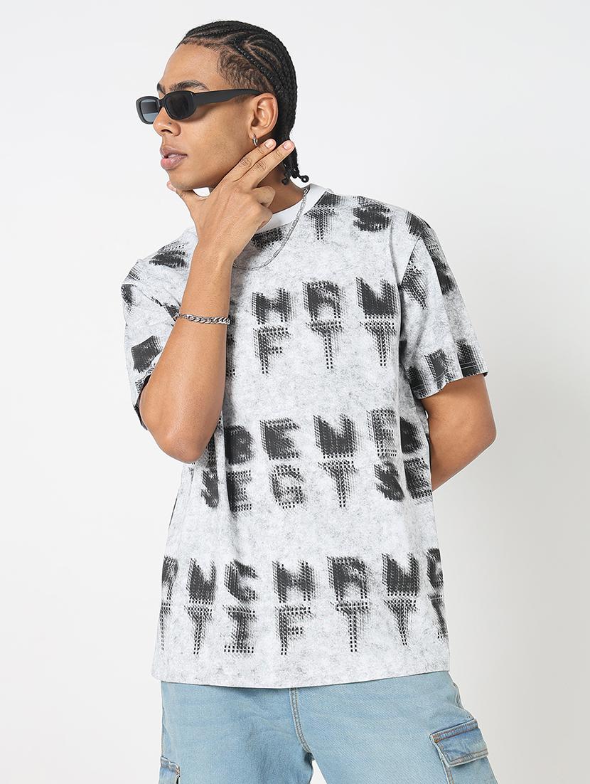 men all over print round neck regular fit t-shirt - 21843266 -  Zoom Image - 0