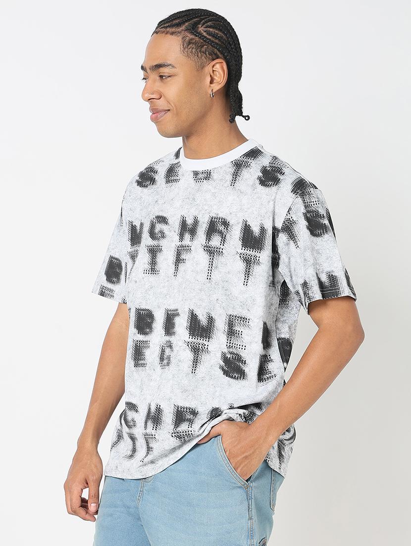 men all over print round neck regular fit t-shirt - 21843266 - Standard Image - 2