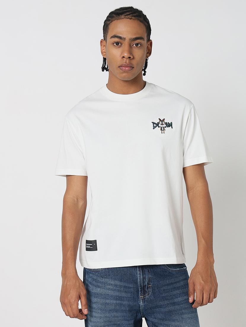 men front & back print round neck regular fit t-shirt - 21843267 - Standard Image - 2