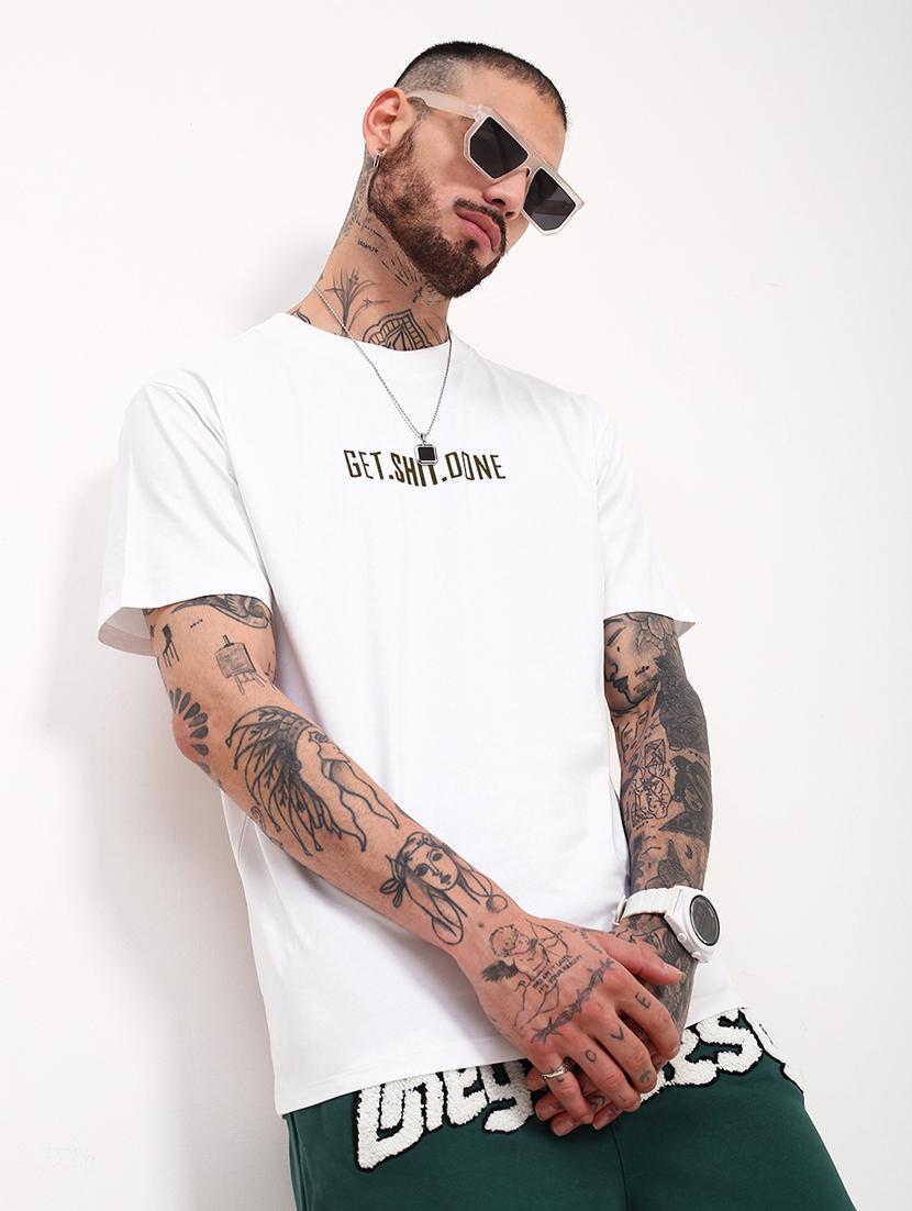 men front & back print round neck regular fit t-shirt - 21843270 -  Zoom Image - 0