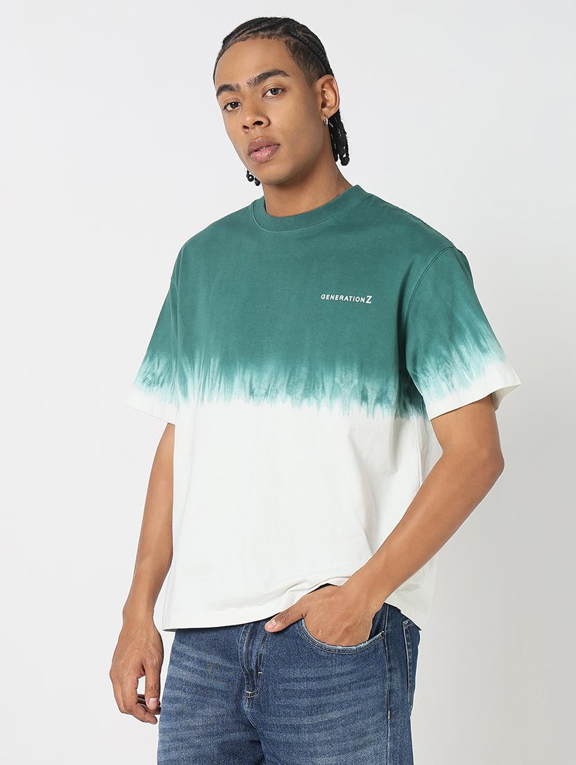 men front & back print round neck regular fit t-shirt - 21843276 - Standard Image - 2