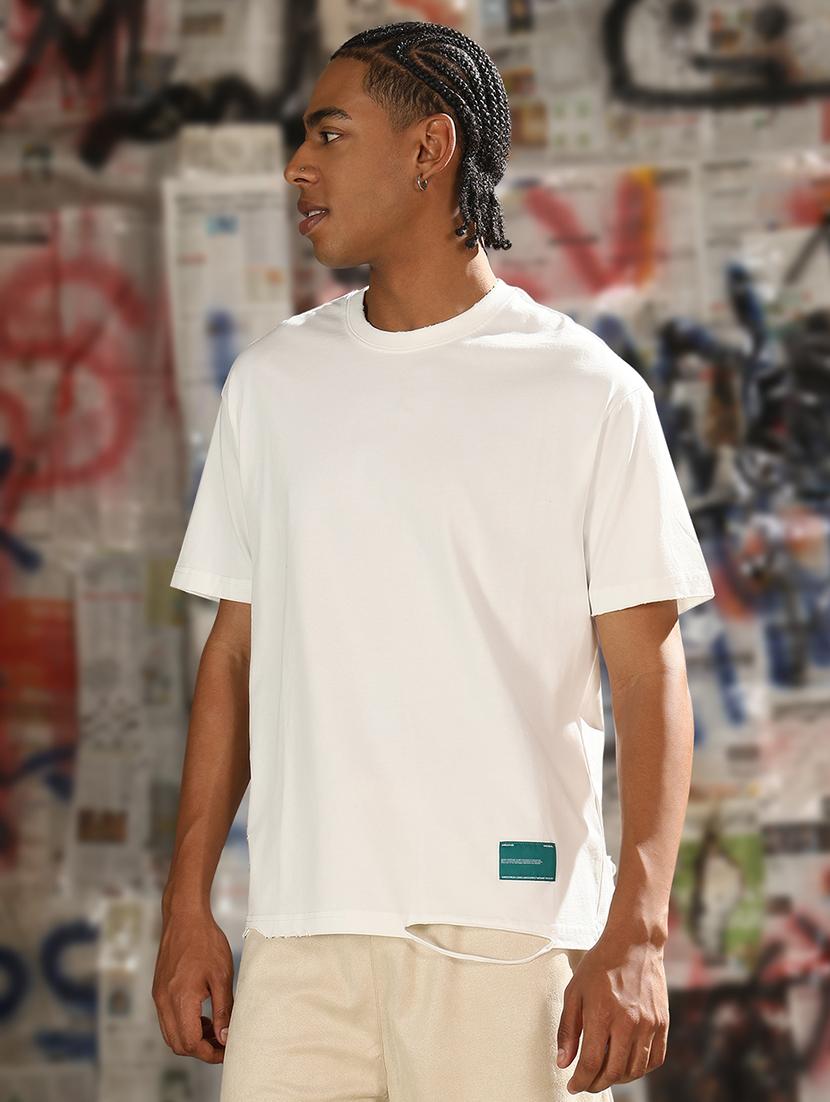men plain round neck regular fit t-shirt - 21843277 - Standard Image - 2