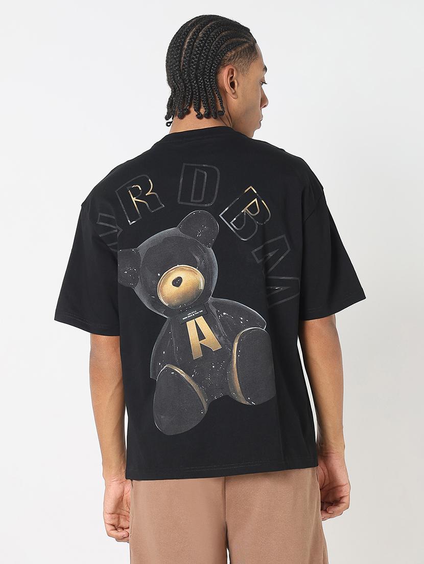 men back print round neck regular fit t-shirt