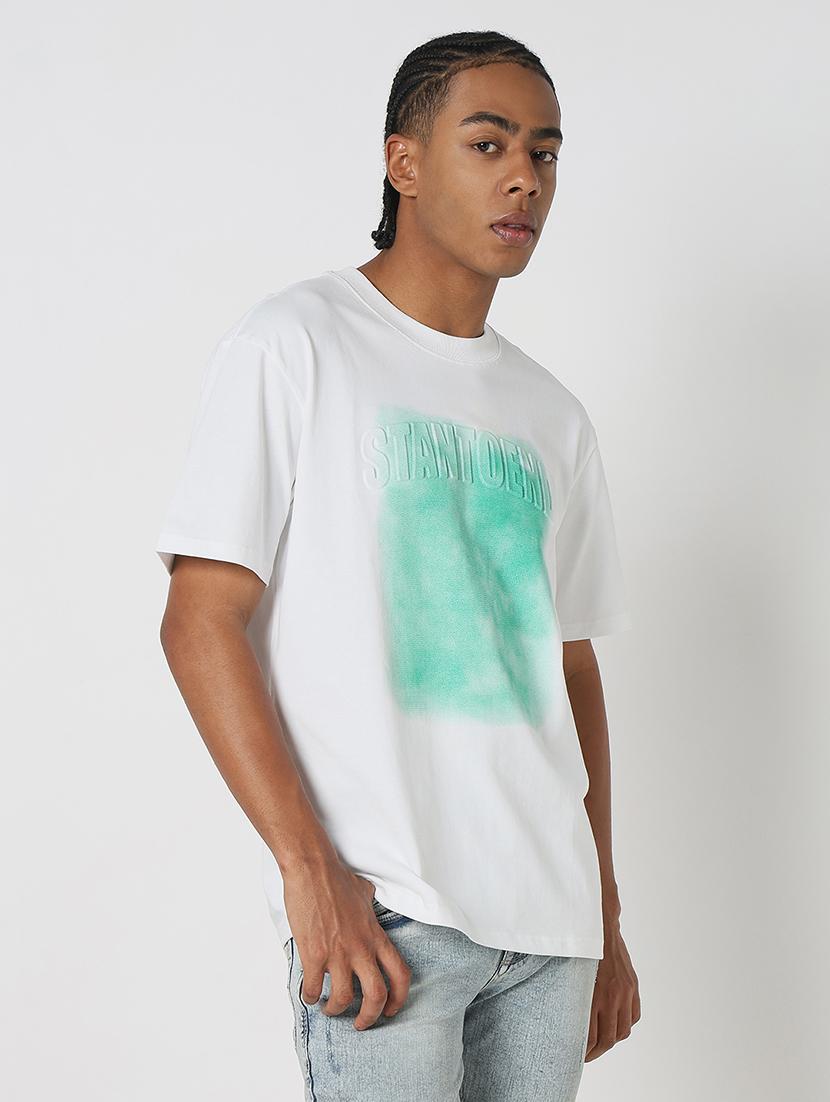 men front print round neck regular fit t-shirt - 21843282 - Standard Image - 2