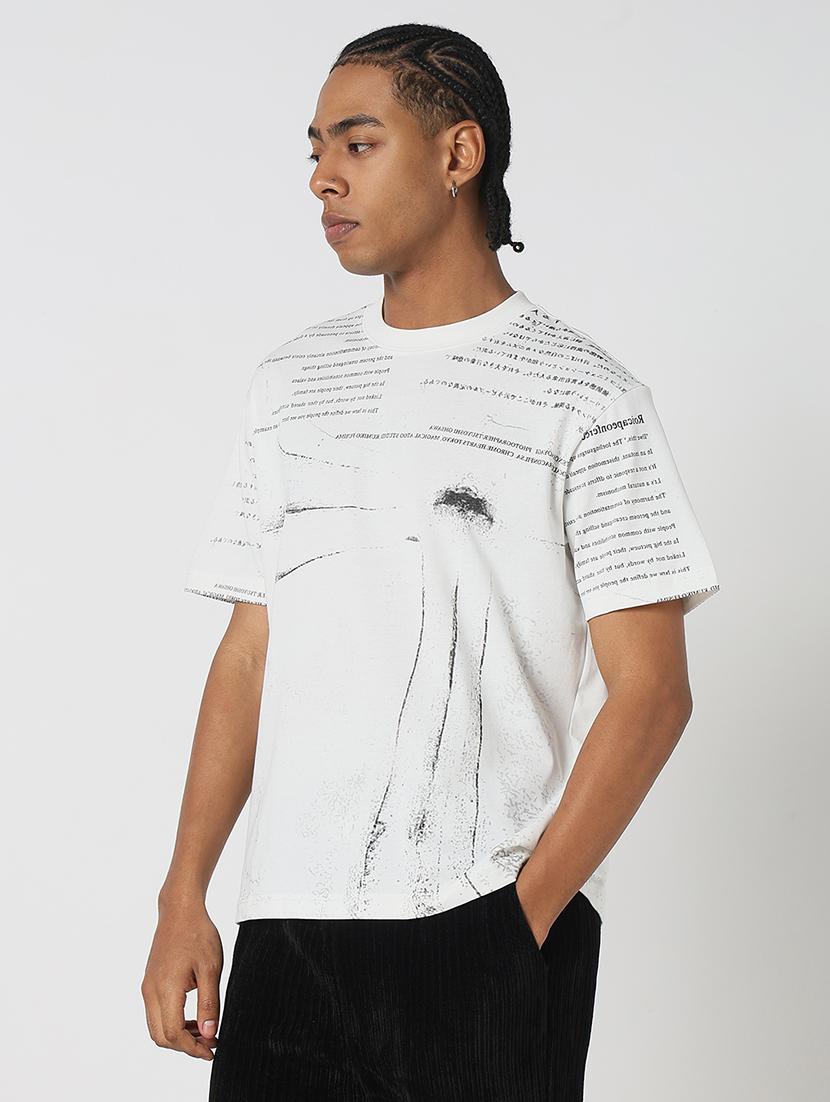 men all over print round neck regular fit t-shirt - 21843283 - Standard Image - 2