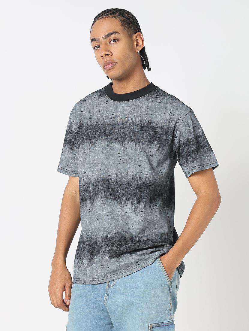 men all over print round neck regular fit t-shirt - 21843287 - Standard Image - 2