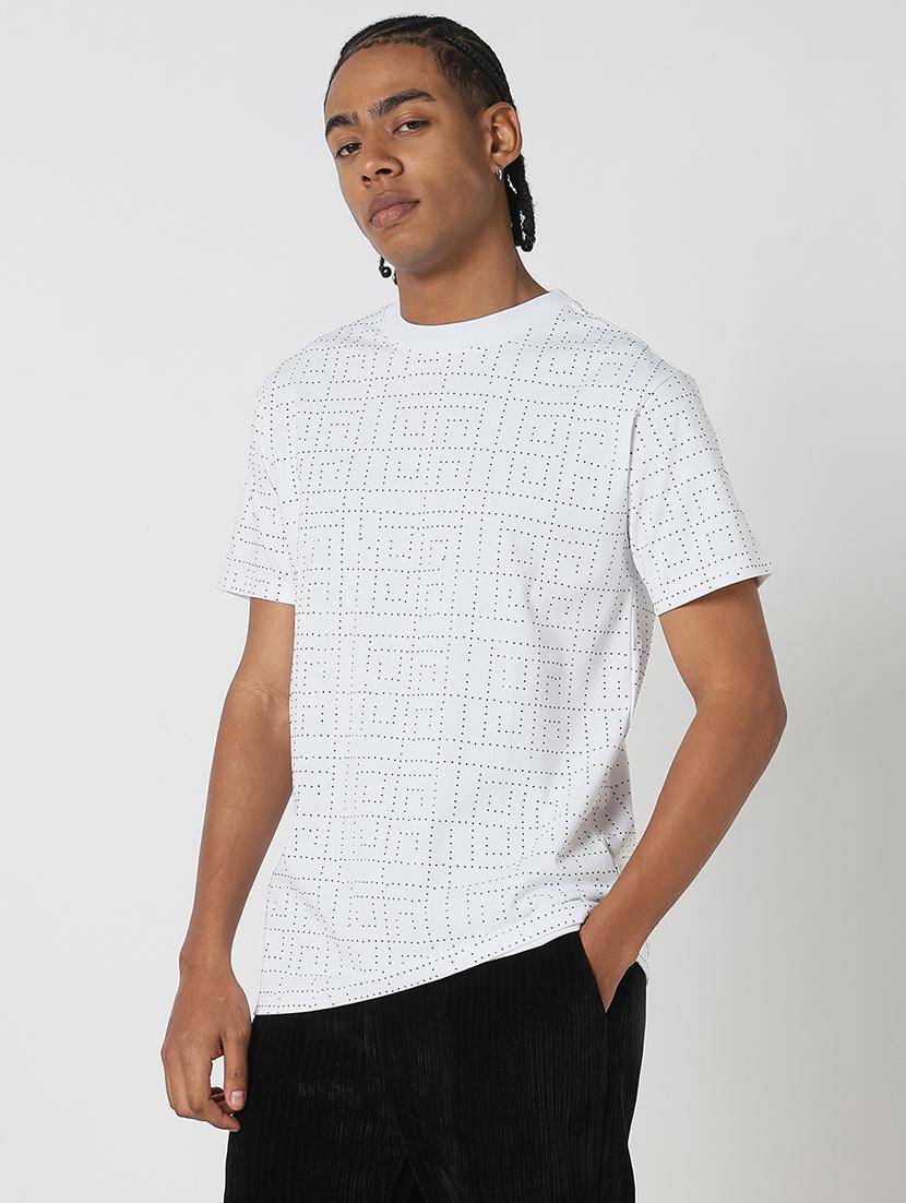 men all over print round neck regular fit t-shirt - 21843289 - Standard Image - 2