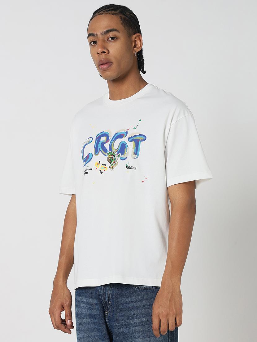 men front & back print round neck regular fit t-shirt - 21843295 - Standard Image - 2