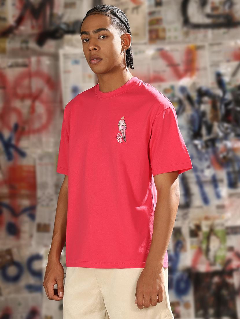 men back print round neck regular fit t-shirt - 21843299 - Standard Image - 2