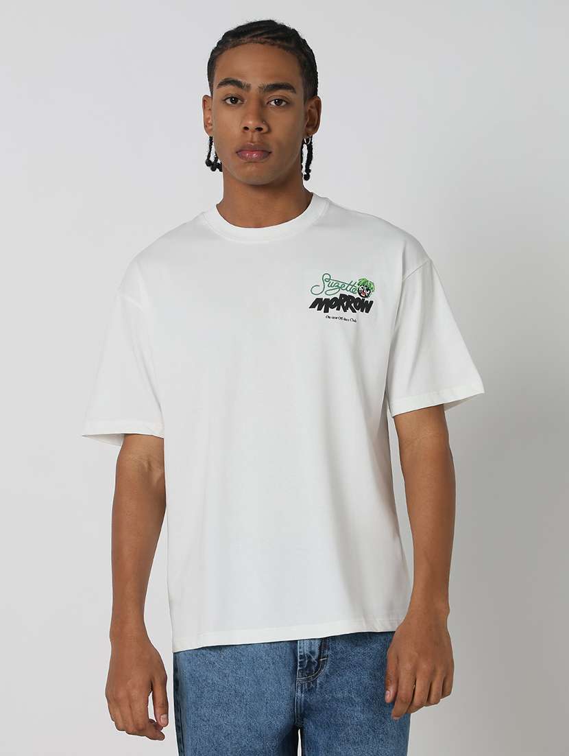men front & back print round neck regular fit t-shirt - 21843310 - Standard Image - 2