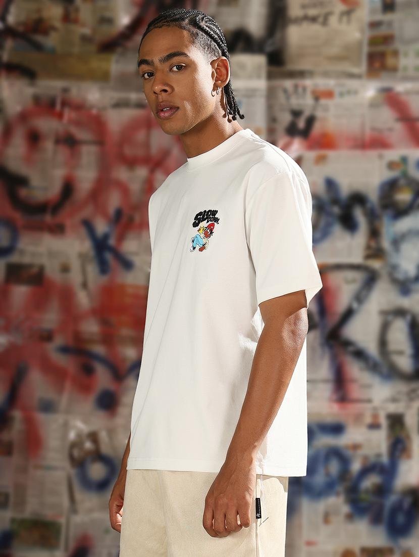 men front & back print round neck regular fit t-shirt - 21843311 - Standard Image - 2