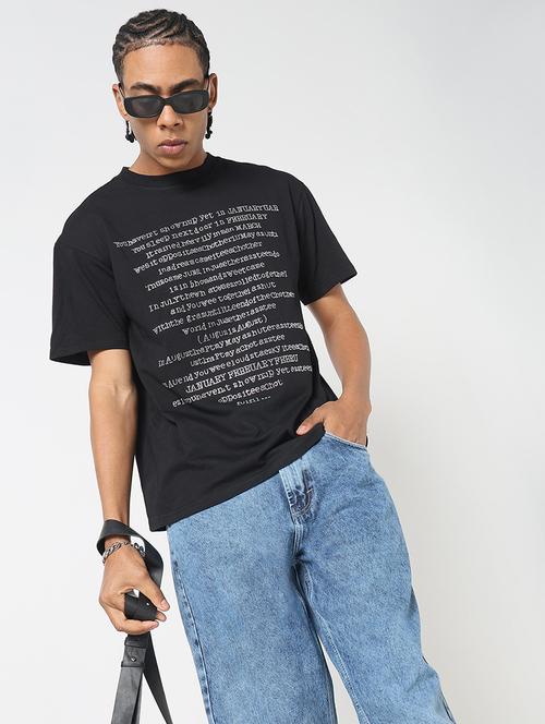 men front print round neck regular fit t-shirt - 21843318 - Standard Image - 0
