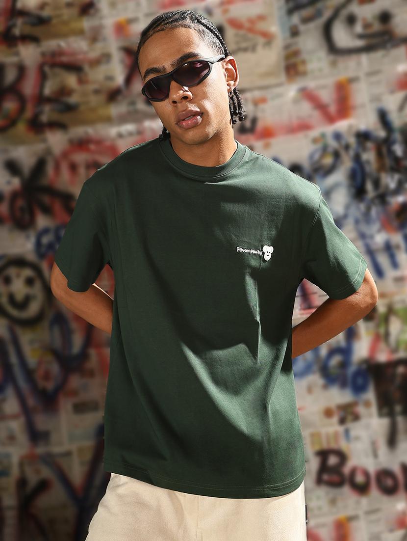 men plain round neck regular fit t-shirt