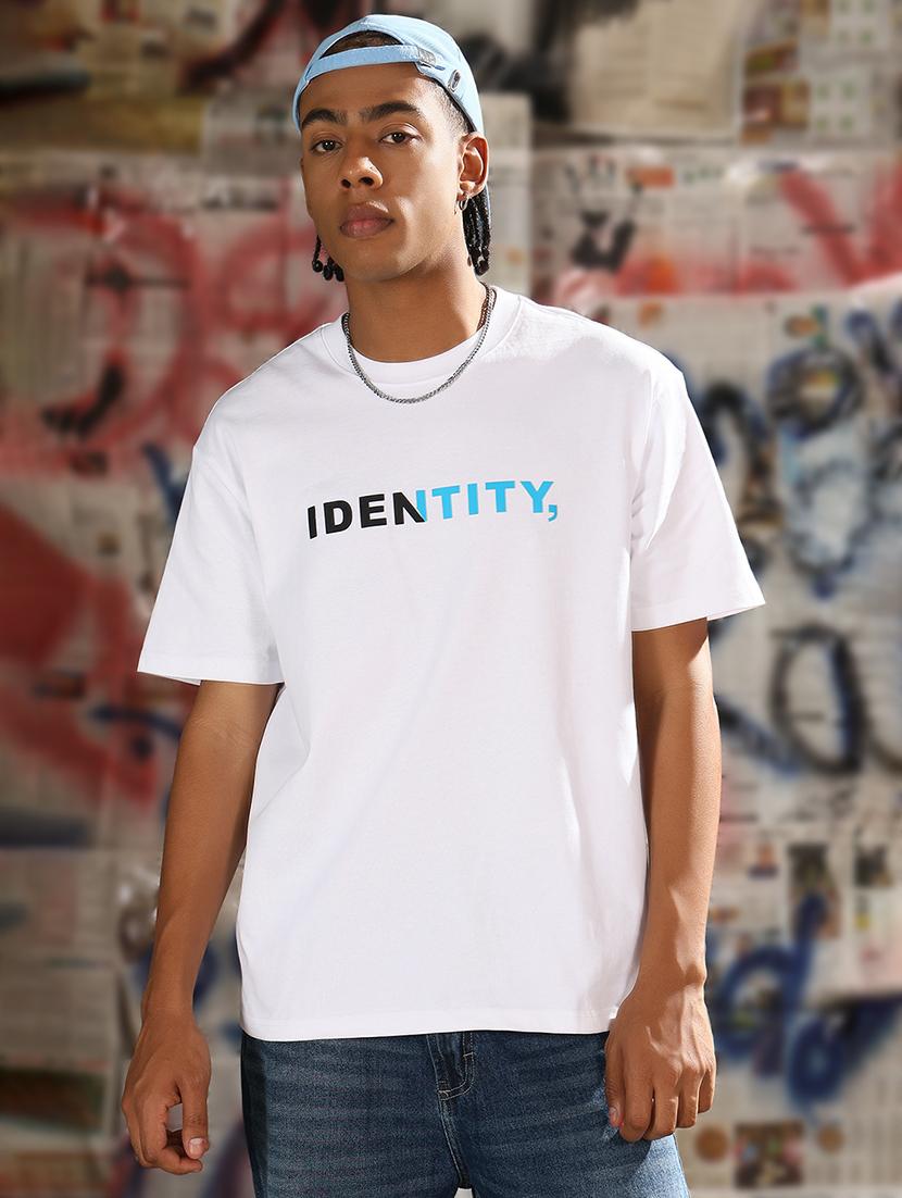 men chest print round neck regular fit t-shirt - 21843322 -  Zoom Image - 0