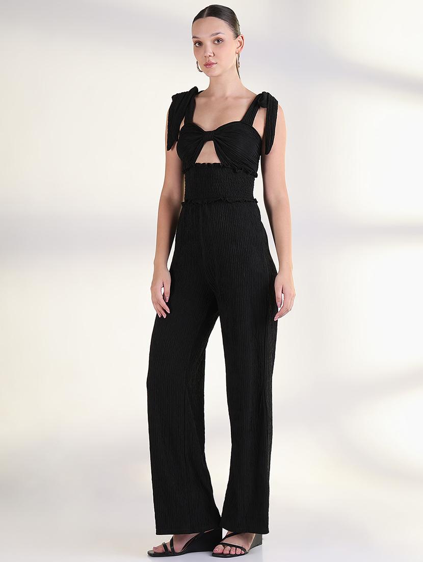 women solid full length jumpsuit - 21843325 - Standard Image - 2