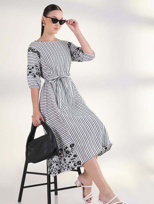 women embroidered puff sleeves a-line dress - 21843360 - Standard Image - 0