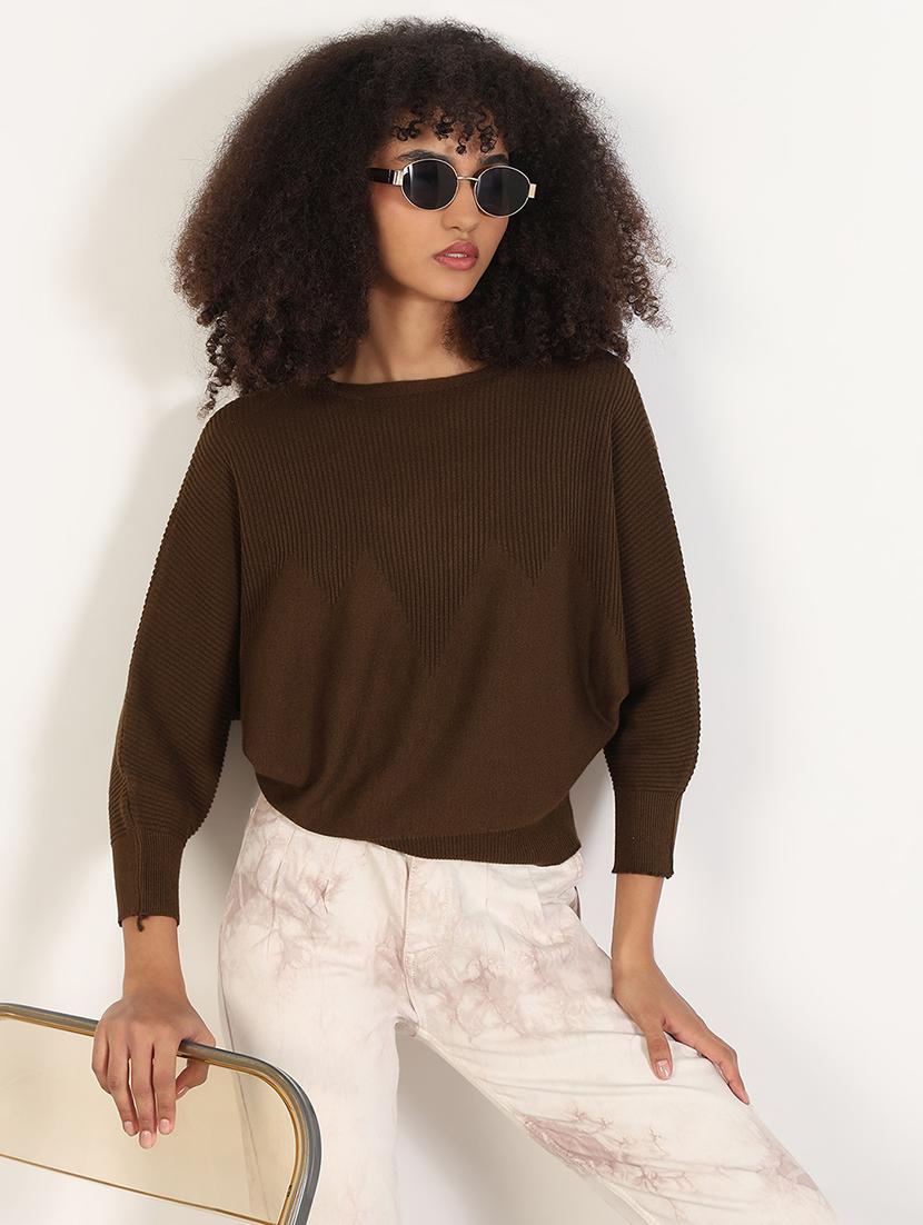 women solid batwing sleeves regular top - 21843368 - Zoom Image - 0