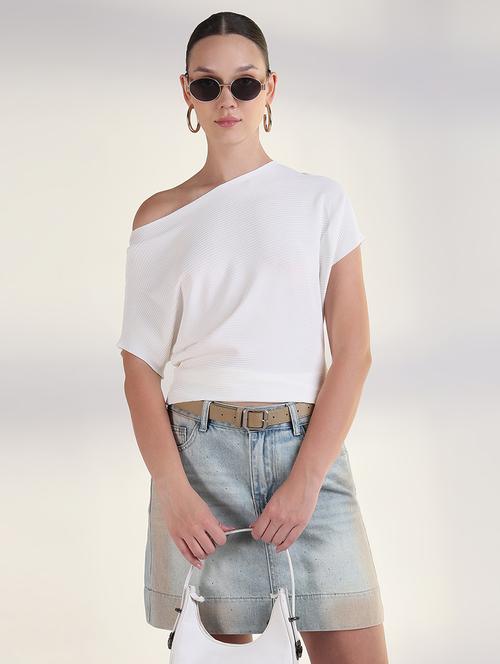 women solid batwing sleeves crop top - 21843375 -  Standard Image - 0