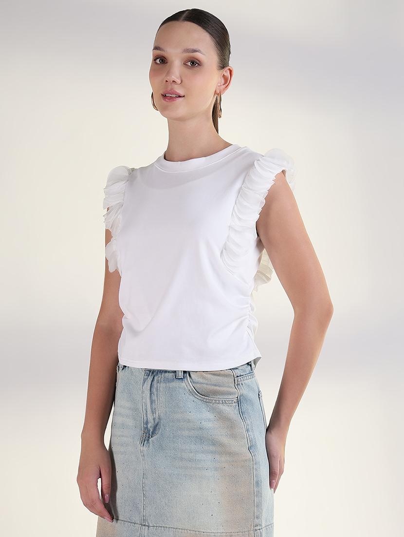 women white sleeveless regular top - 21843377 - Standard Image - 2