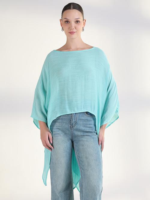 women solid kimono sleeves high low top - 21843379 - Standard Image - 0
