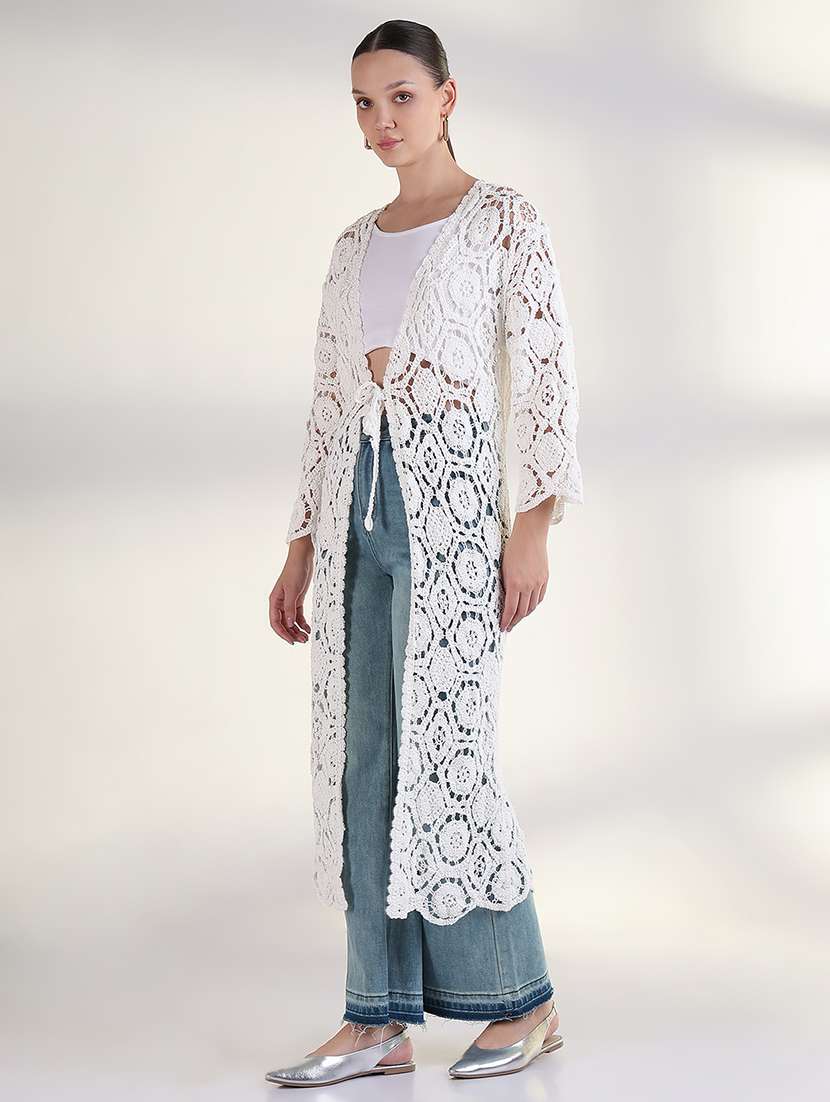 women long sleeves long crochet shrug - 21843389 -  Standard Image - 2