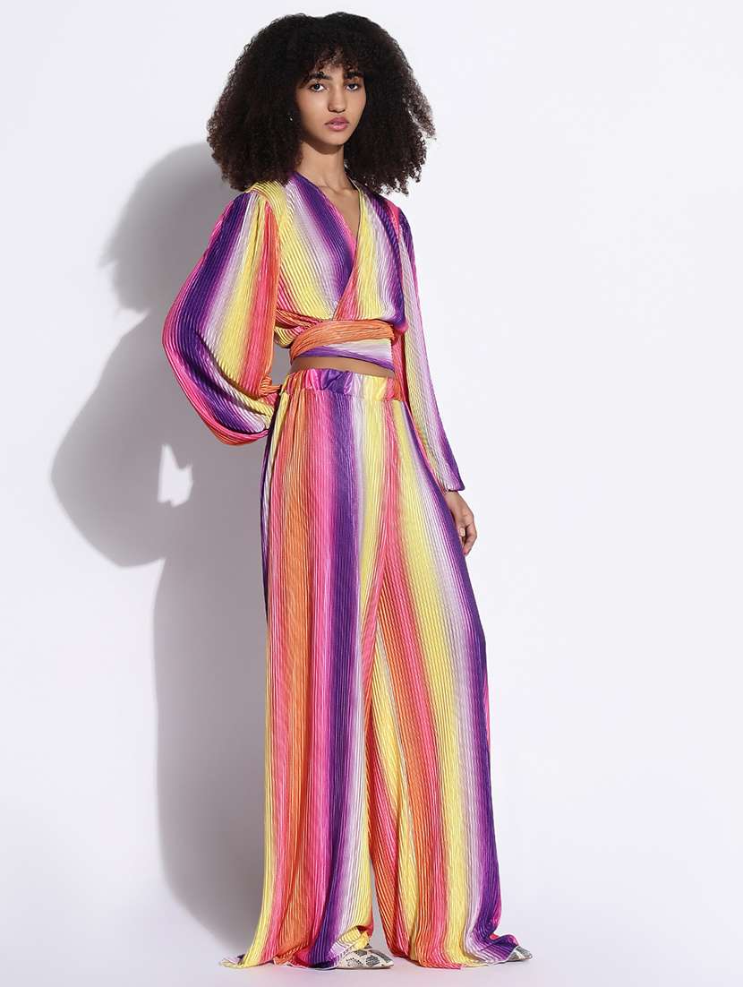 women solid top and trouser co-ord set - 21843421 -  Standard Image - 2