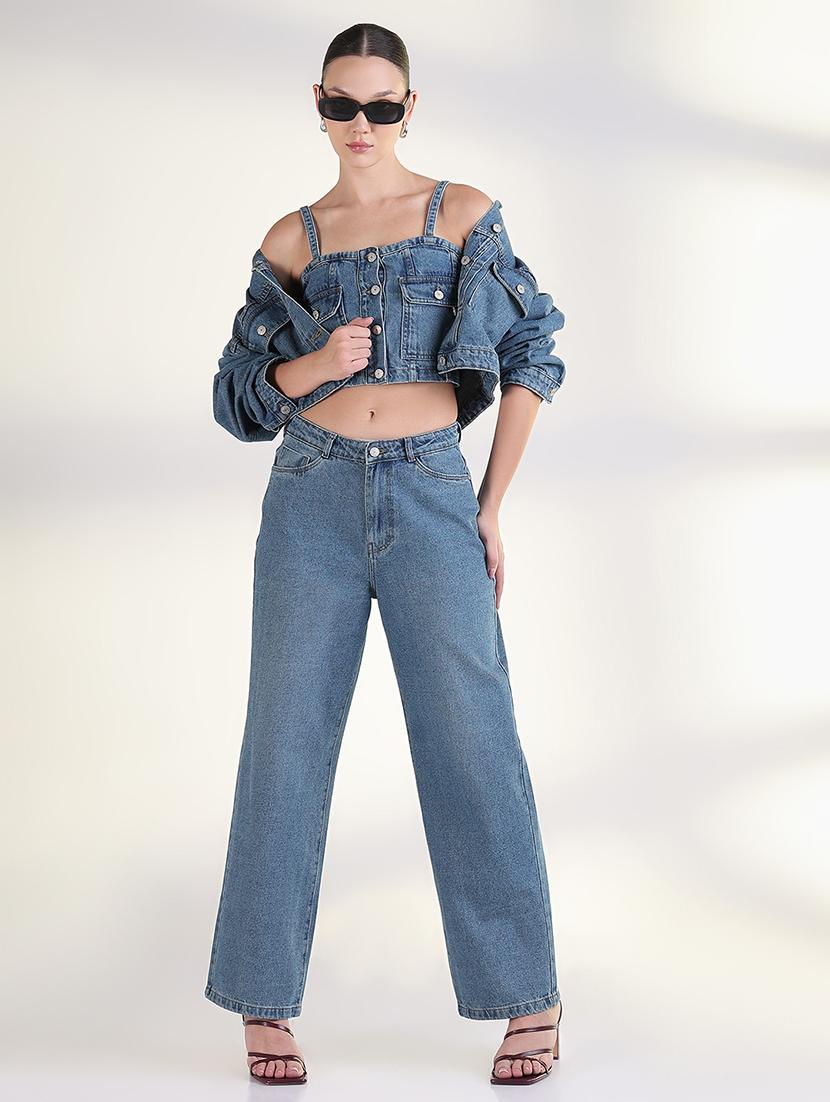 women solid top and trouser with jacket set co-ord - 21843430 - Standard Image - 7