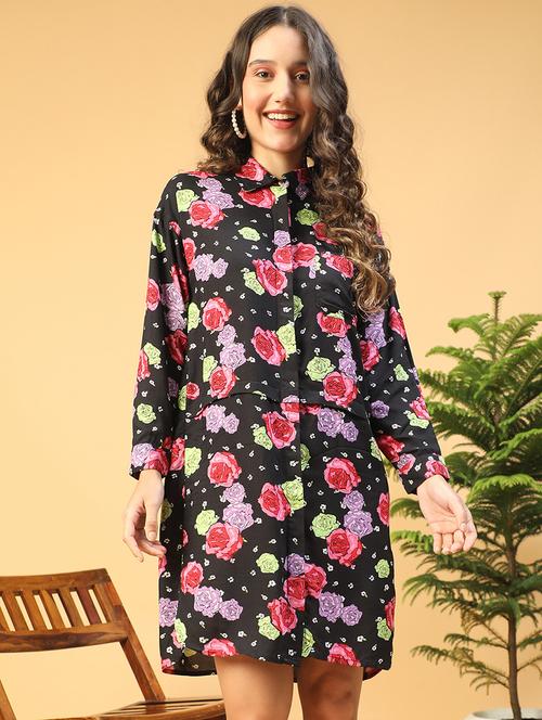 women floral print collared shirt dress - 21843453 -  Standard Image - 0