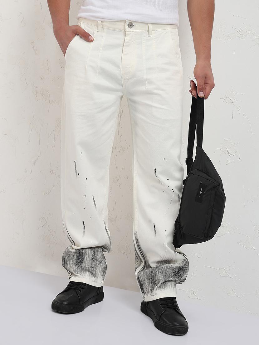 men white printed mid rise denim jean - 21843562 - Zoom Image - 0