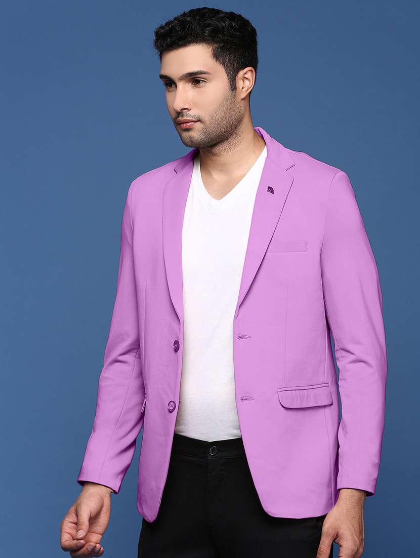 men purple long sleeve single breasted casual blazer - 21843563 -  Standard Image - 2