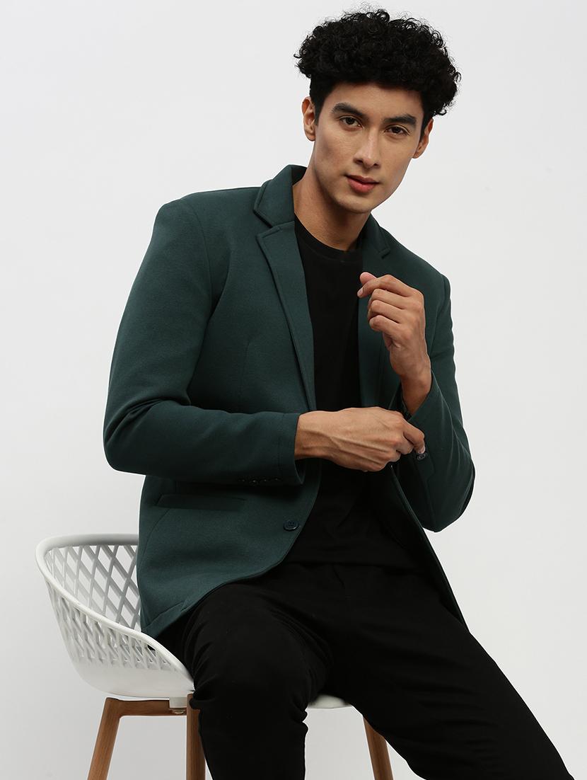 men green long sleeve single breasted casual blazer - 21843568 - Zoom Image - 0