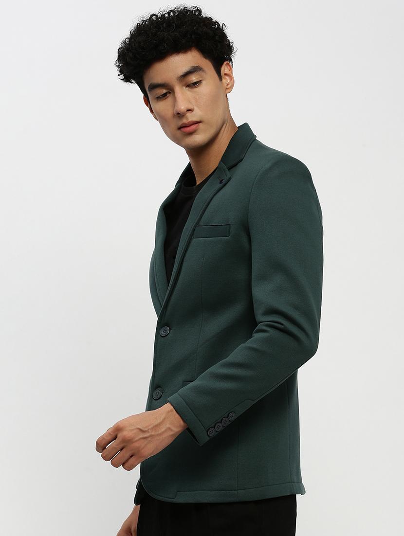 men green long sleeve single breasted casual blazer - 21843568 - Standard Image - 2