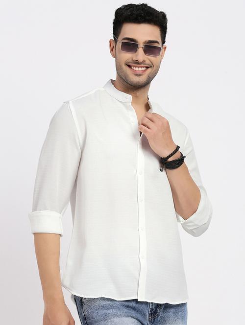 men white solid long sleeve regular fit casual shirt - 21843828 - Standard Image - 0