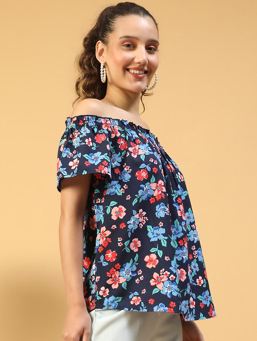 women floral printed off shoulder regular top - 21843856 - Standard Image - 2