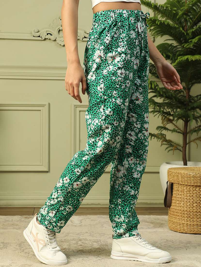 women printed high rise straight trouser - 21843872 -  Standard Image - 2